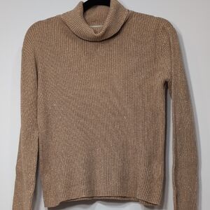 Faded Glory | Vintage Gold Cowl Neck with Ribbed Knit Long Sleeve Sweater Size M